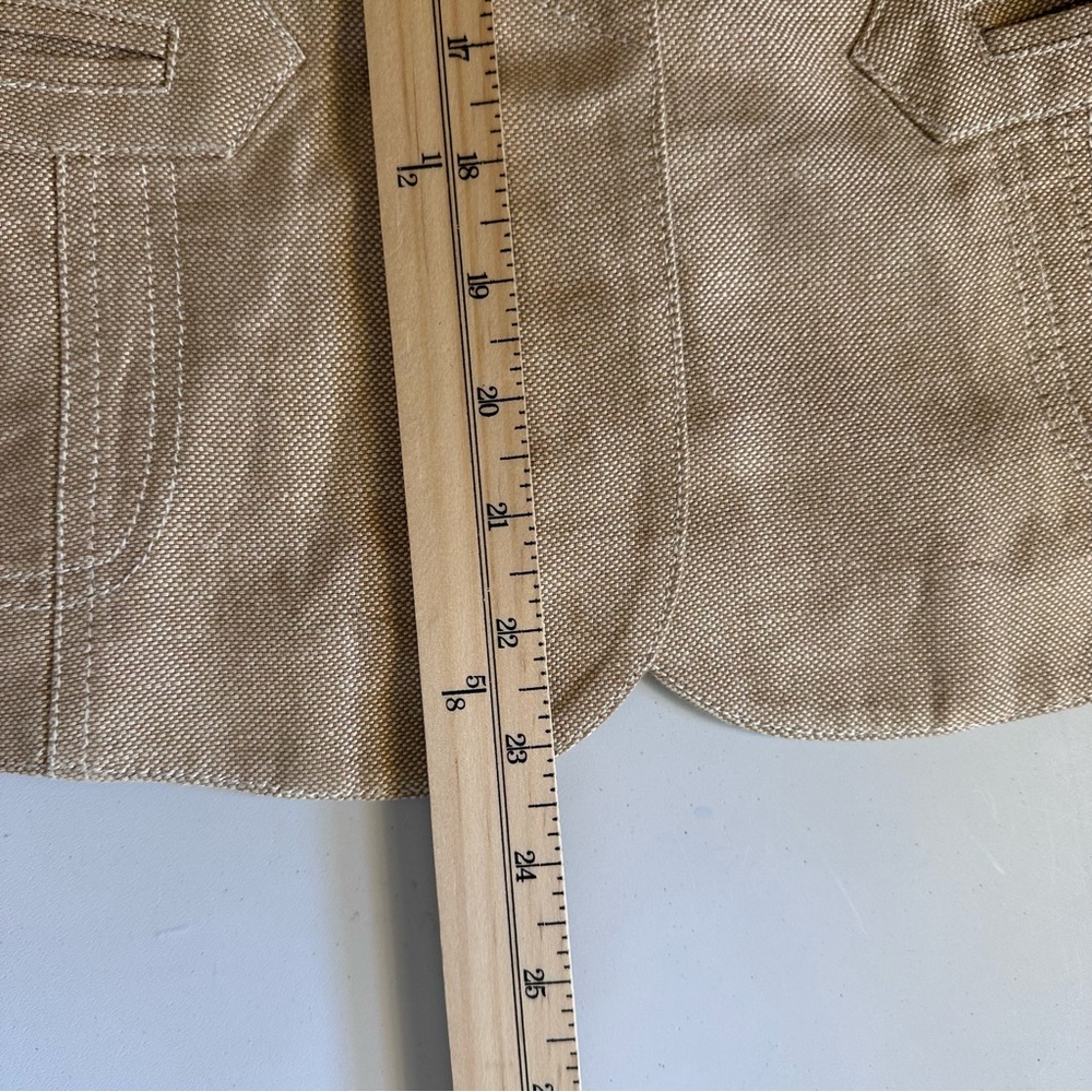 Kasper Petite Linen Blend 3/4 Sleeve Jacket Sz 12P Woven Hook Closure * READ - Picture 13 of 13